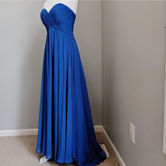Sweetheart Royal Blue Sweetheart Neck Straplees Chiffon Formal Grown Dress Ss 6 - Picture 4 of 8